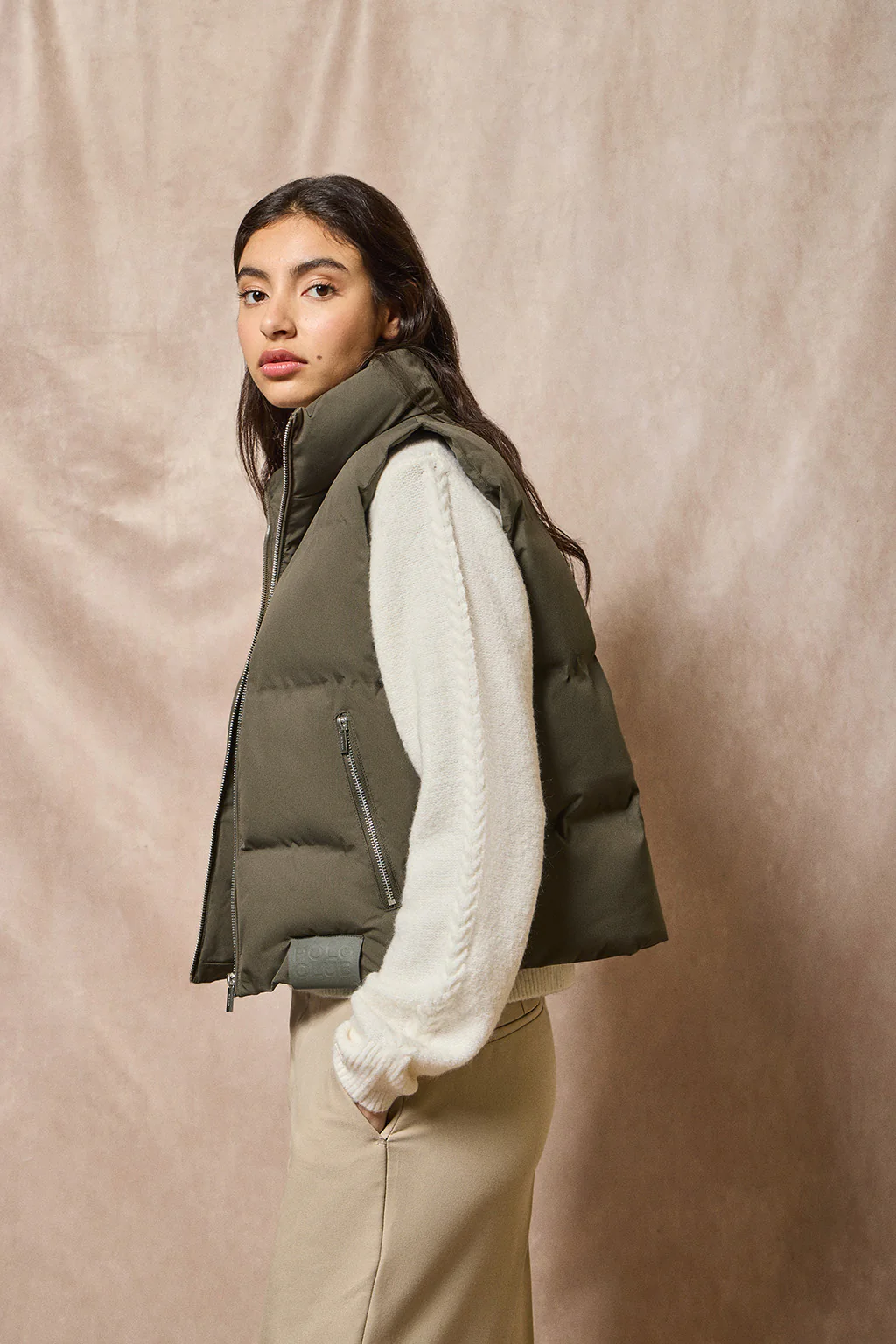 Green puffer vest New York with Polo Club details - Image 13