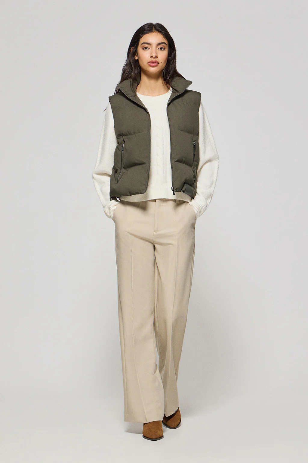 Green puffer vest New York with Polo Club details - Image 4