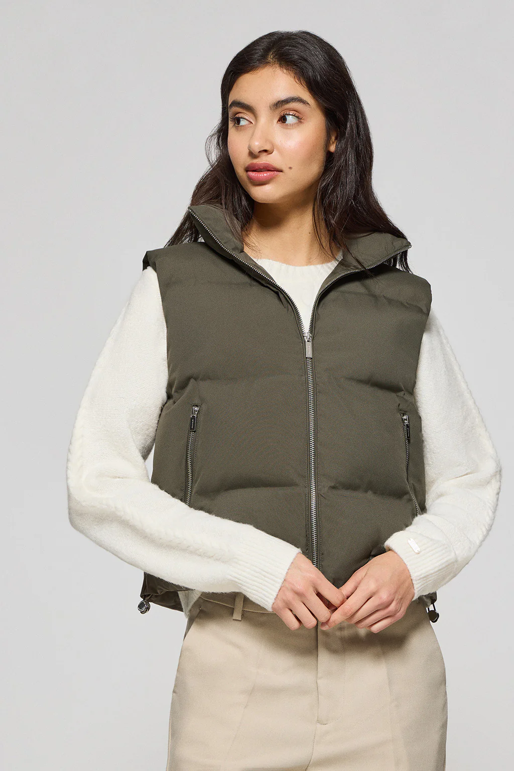 Green puffer vest New York with Polo Club details - Image 5