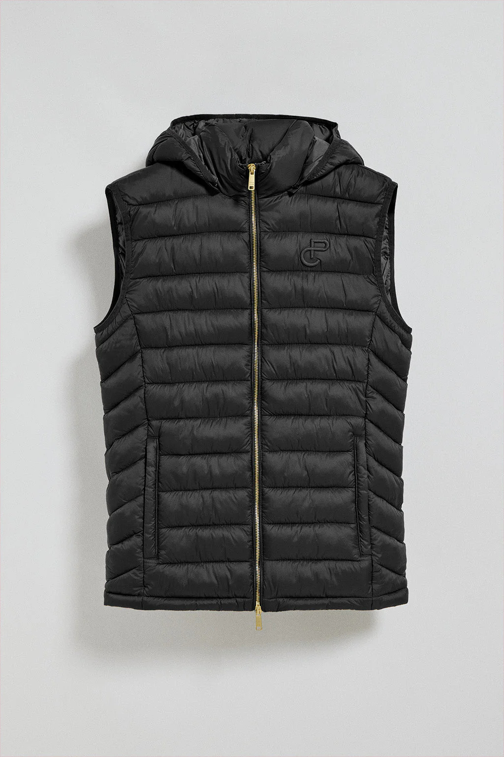 Black ultralight vest Pau with detachable hood and PC embroidery - Image 9