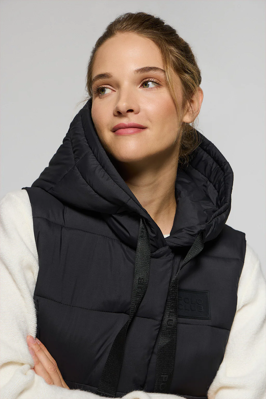 Black vest Siena with fixed hood and Polo Club details - Image 3