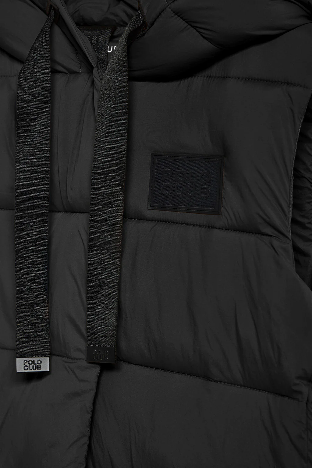Black vest Siena with fixed hood and Polo Club details - Image 9