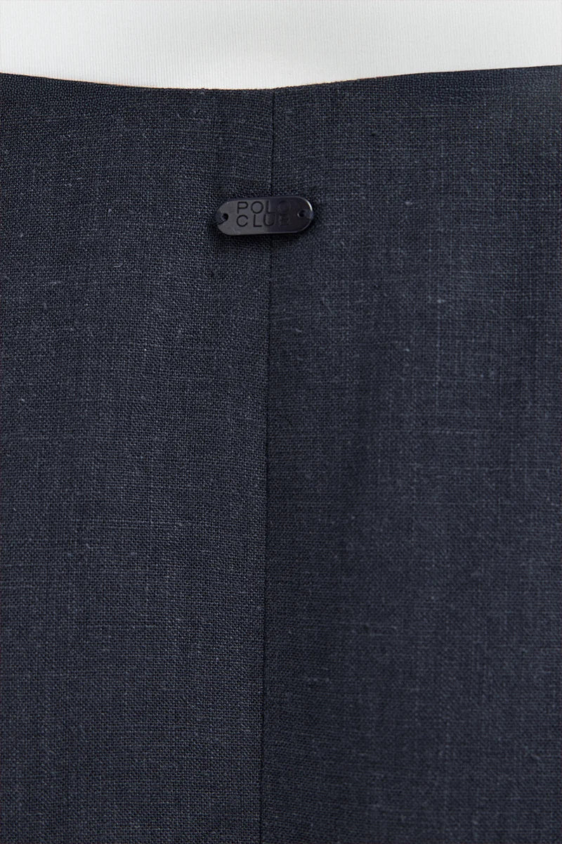 Navy-blue straight-fit linen vest Verona with Polo Club logo - Image 3