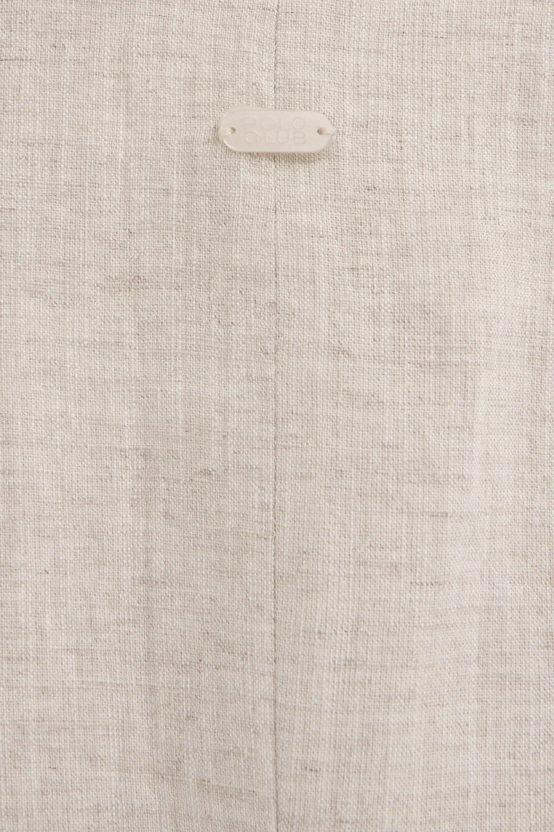 Nude straight-fit linen vest Verona with Polo Club logo - Image 8